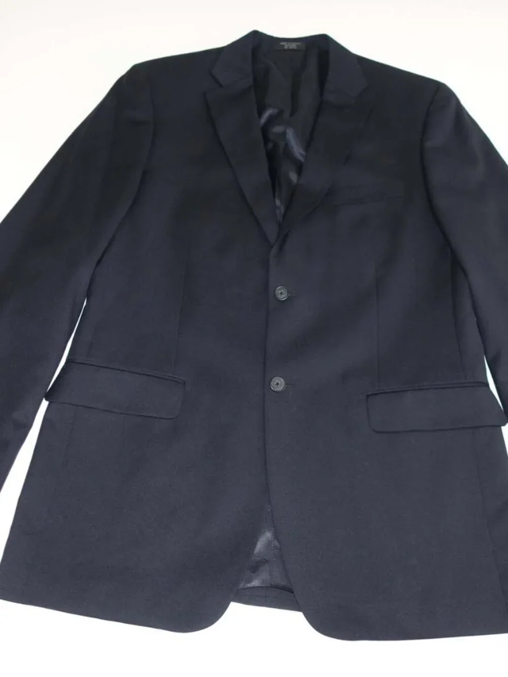 Tommy Hilfiger Men's 2 Button Suit Size 42 Long 35 x 31 Navy Blue 100% Wool 42L